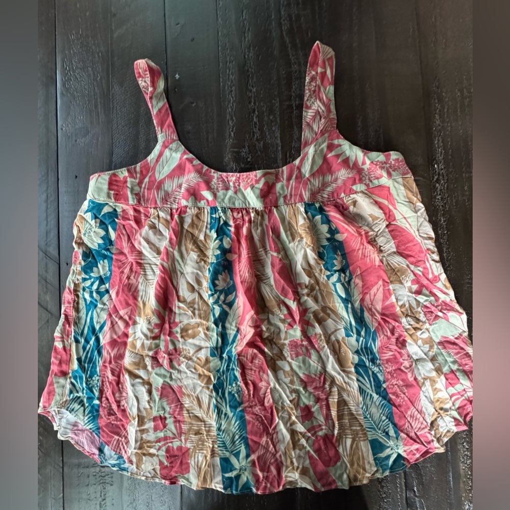 Rose & Olive Pink and White Pleated Camisole Top